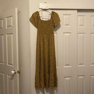 Smocked Floral Midi Dress